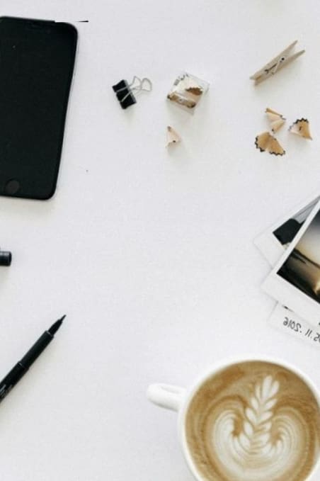 Creative writing kit laid out